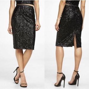 Express sequin pencil skirt